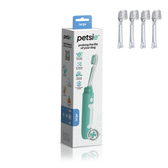 Sampak, Petsie - Tandbørste (inkl. 1 års forbrug tandbørstehoveder)