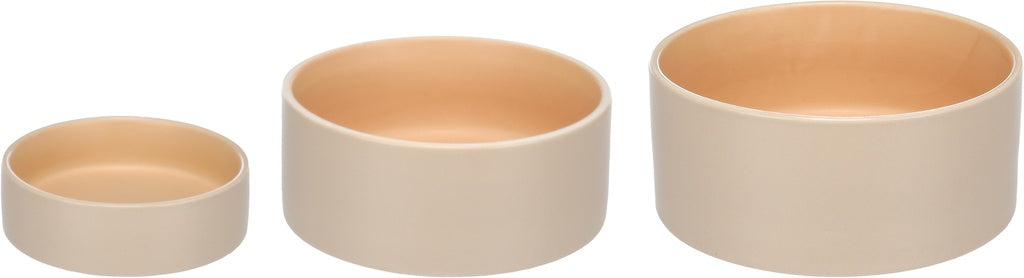 Keramisk Hundeskål, Beige & Orange