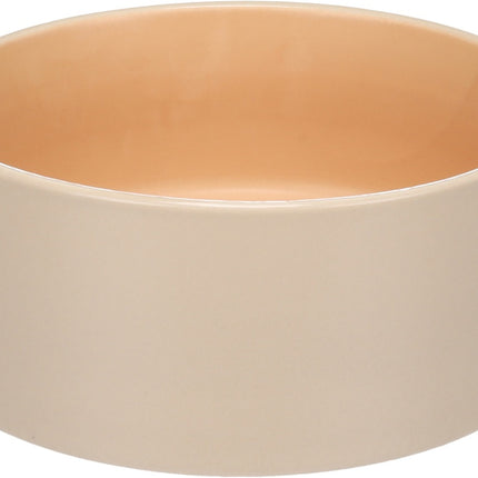 Keramisk Hundeskål, Beige & Orange