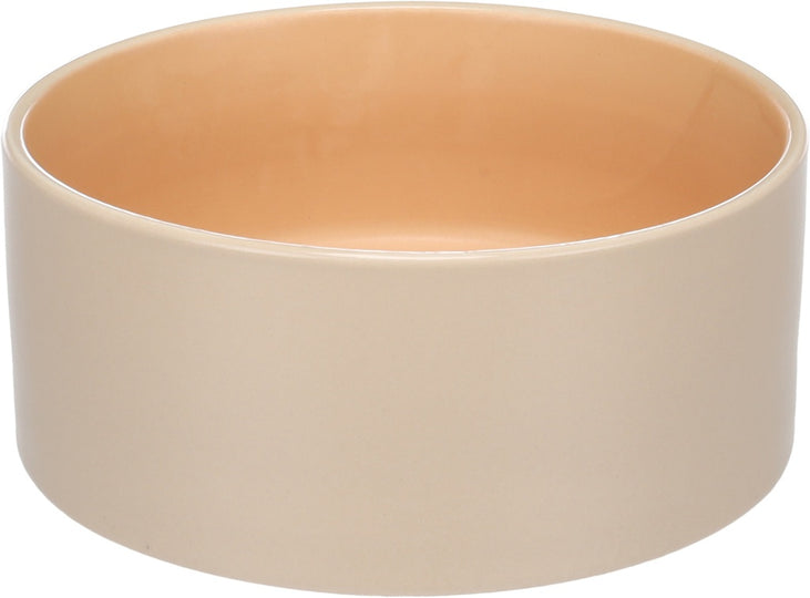 Keramisk Hundeskål, Beige & Orange