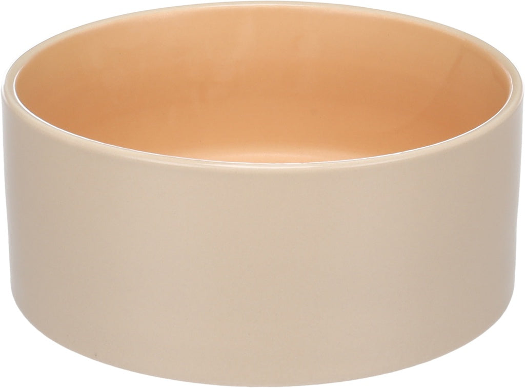 Keramisk Hundeskål, Beige & Orange