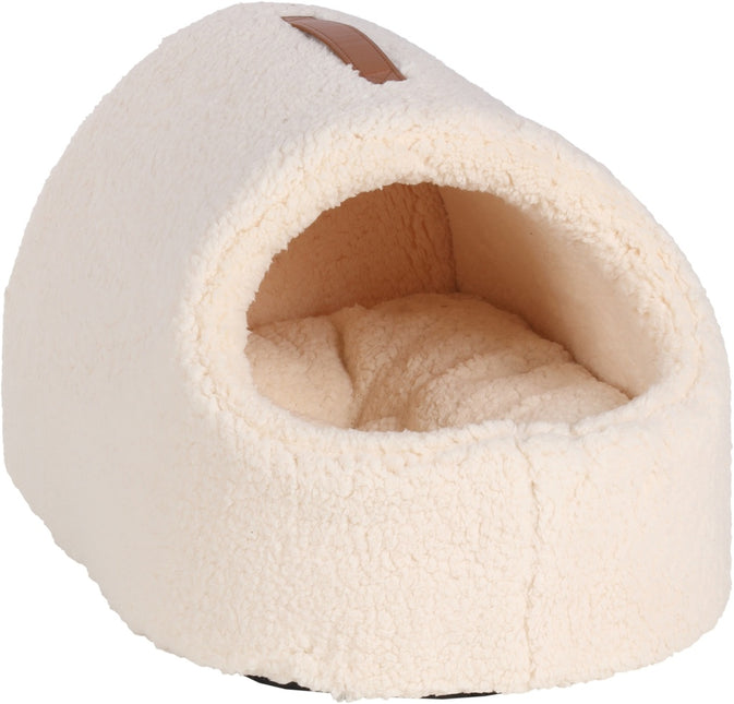 Flamingo - Hundehule i plys, Cremefarvet