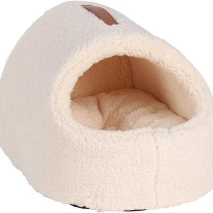 Flamingo - Hundehule i plys, Cremefarvet