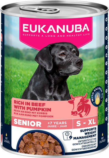 Eukanuba Senior vådfoder, oksekød med græskar, 400g