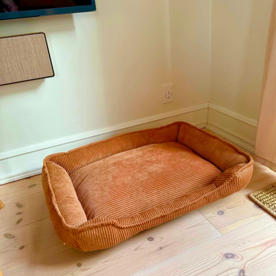 Fløjl Hundeseng - Cognac (2. sortering)