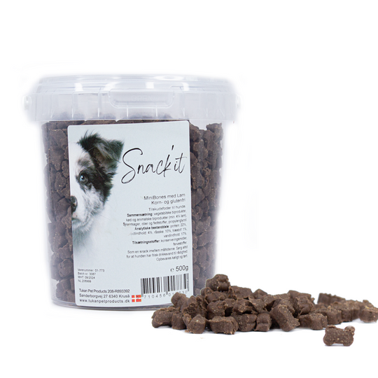 Snack'it - Semi-Moist Mini Bones m. Lam, 500g