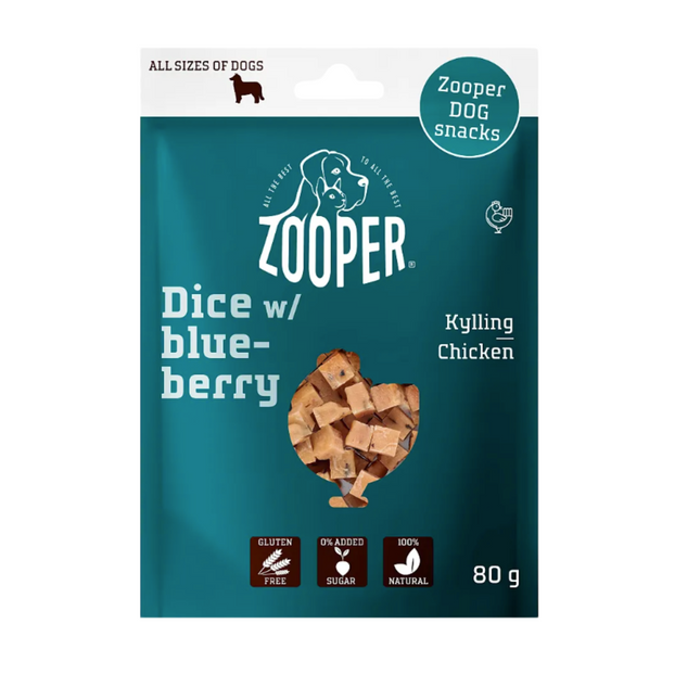 Zooper - Godbidder m. Kylling & Blåbær, 80g.
