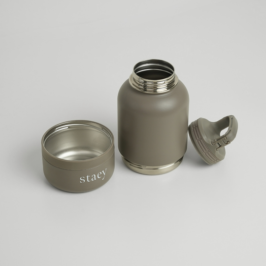 Staey - Noona 2-i-1 rustfri vandflaske m. skål