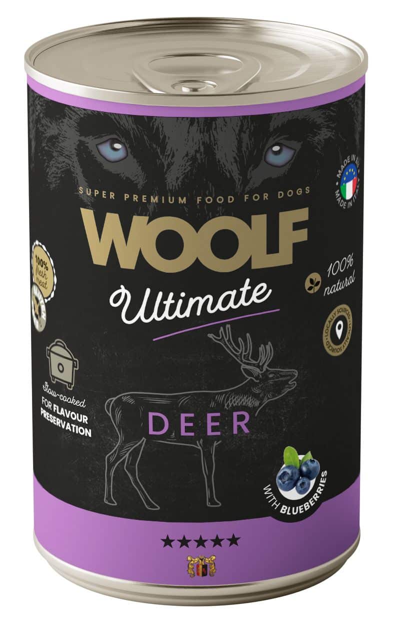 Woolf - Ultimate Vådfoder m. Hjort & Blåbær, 400g