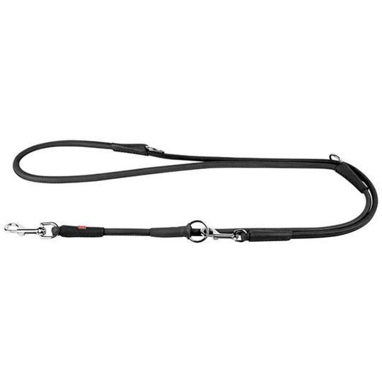 WauDog - Rundsyet Læder Dressurline, Sort