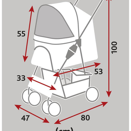 Buggy hundeklapvogn, Taupe