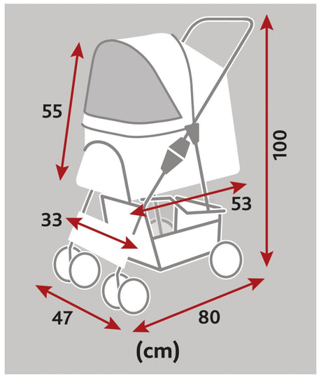 Buggy hundeklapvogn, Taupe