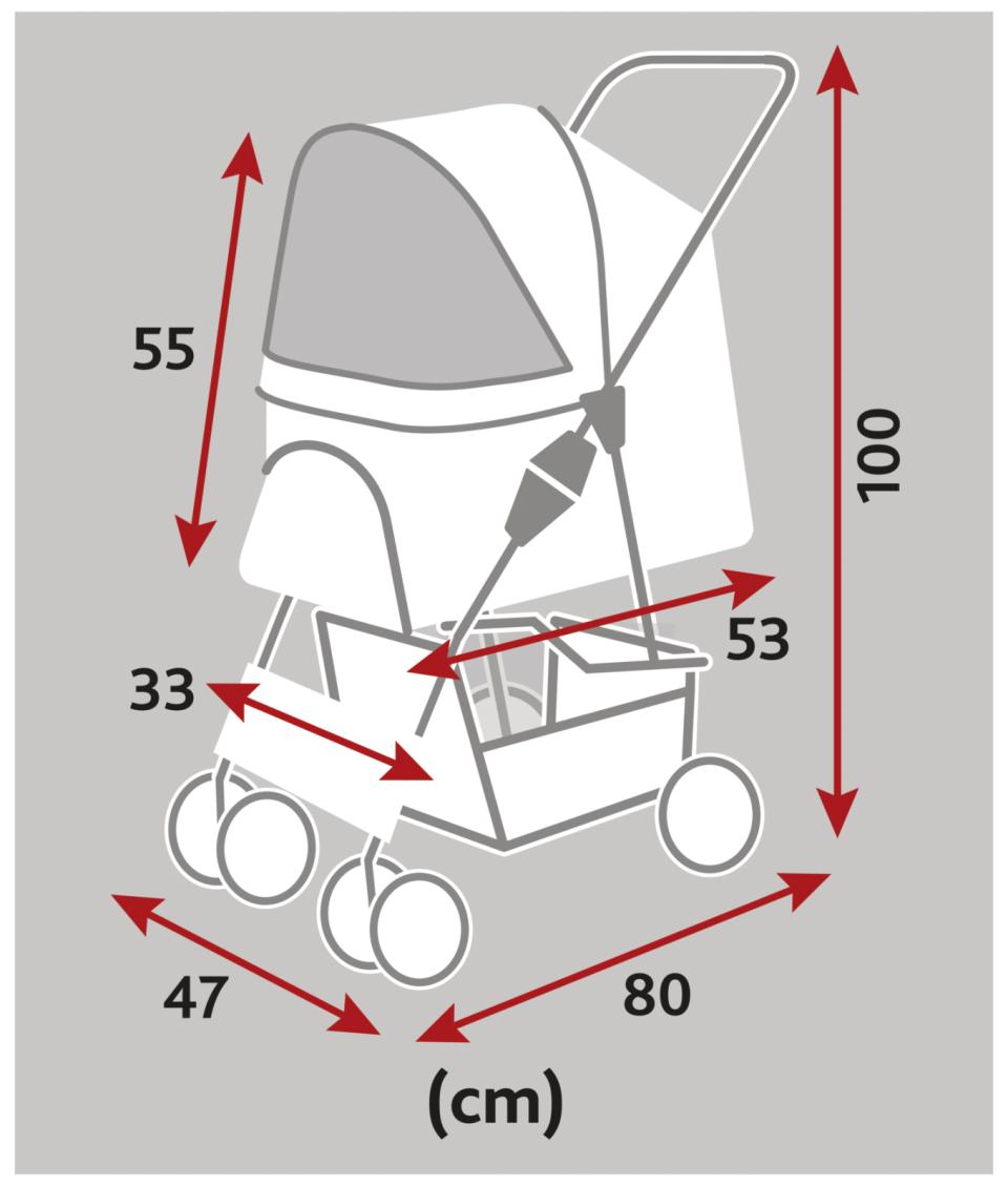 Buggy hundeklapvogn, Taupe