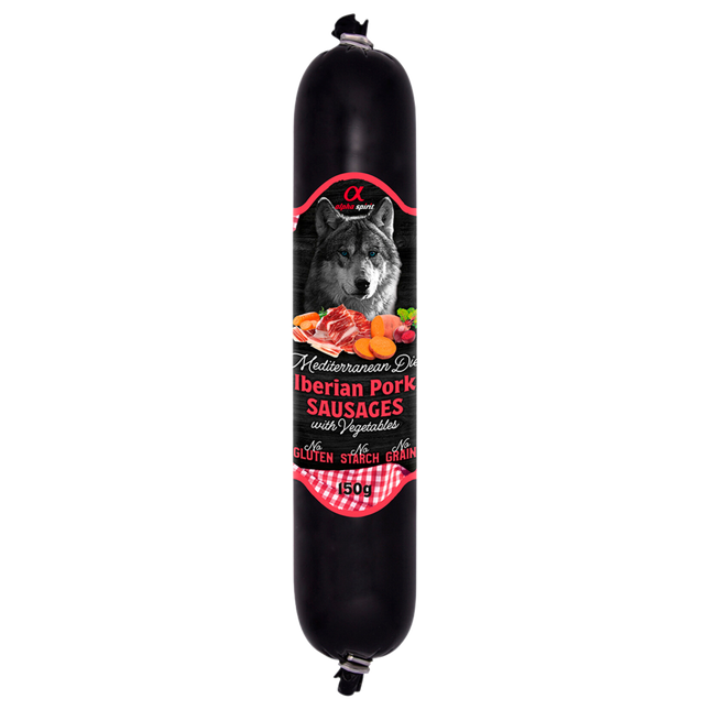 Alpha Spirit - Pølse m. skinke og grøntsager, 150 g. (bf. Sep 25))