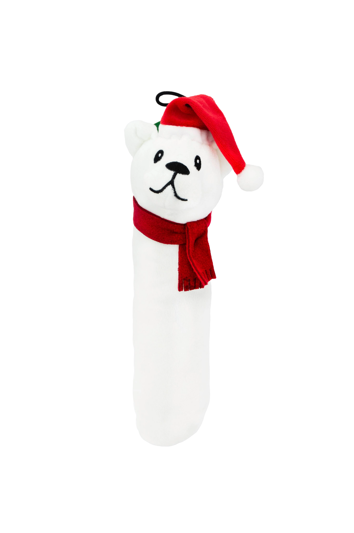 Party Pets Jule Isbjørn i Plys med Nissehue, 28 cm