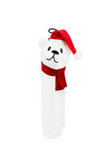 Party Pets Jule Isbjørn i Plys med Nissehue, 28 cm