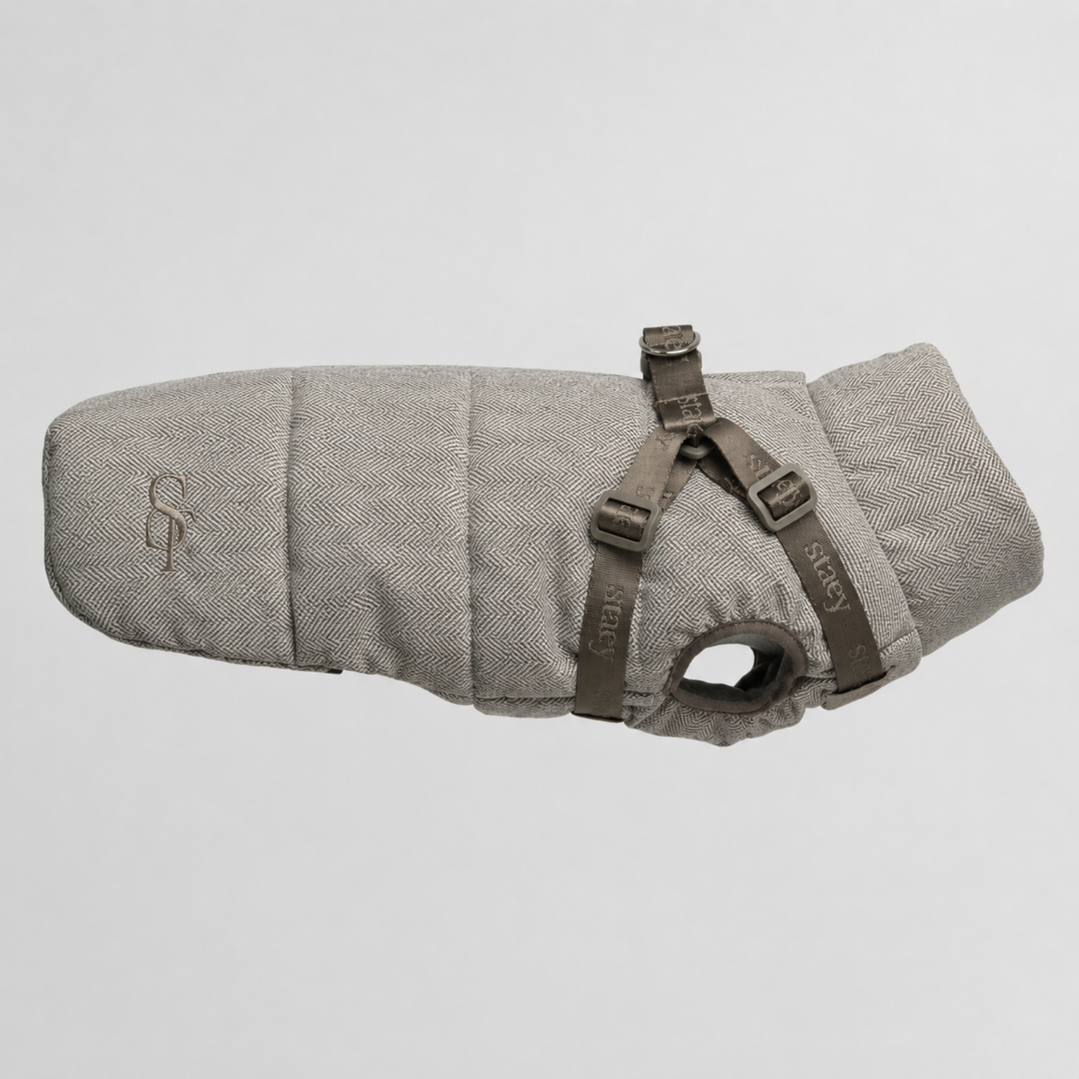 Staey - Vera Hundefrakke m. sele, Herringbone Mocca