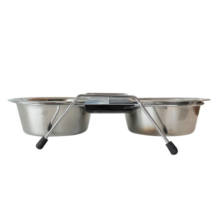 Dobbelt Foderstation i Rustfrit Stål – 2 x 400 ml