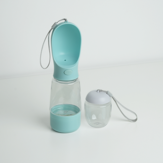 3-i-1 Vandflaske m. Godbids Opbevaring & Hundeposeholder, Blå