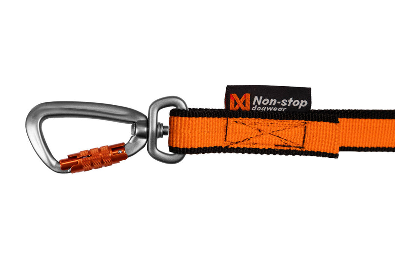 Non-stop Dogwear - Bungee leash, orange/sort