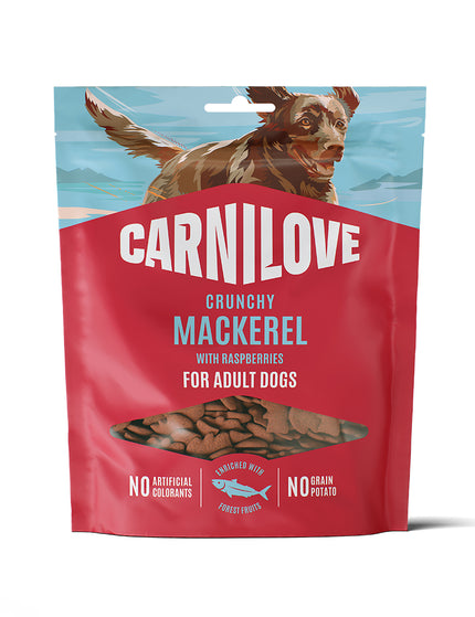 Carnilove godbidder crunchy snack makrel & hindbær