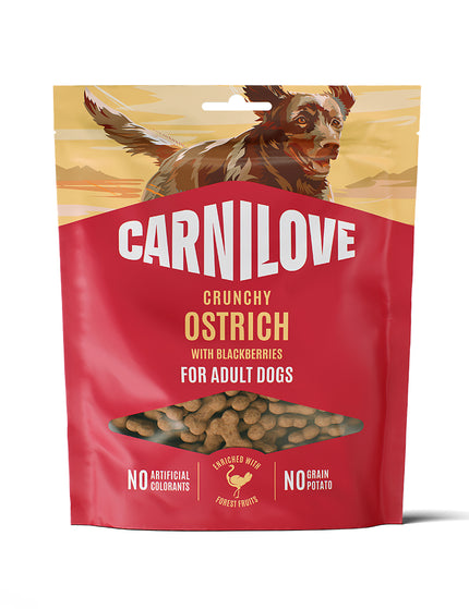 Carnilove Crunchy Snack Struds med Brombær – 200g