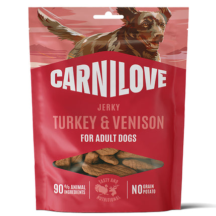Carnilove Jerky-godbidder Kalkun med Vildt – 100g
