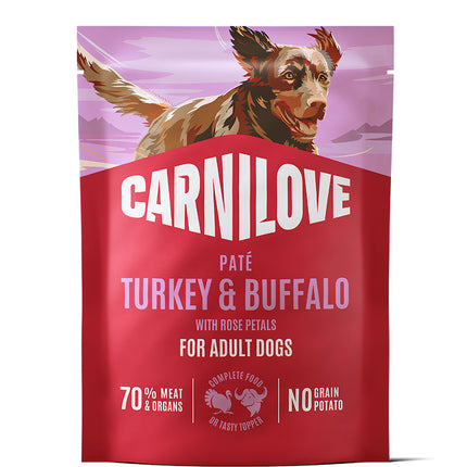 Carnilove Pouch Paté Kalkun & Bøffel med Rosenblade – 300 g
