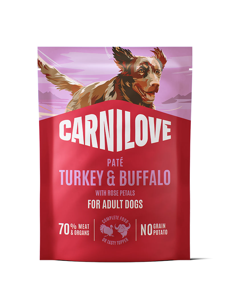 Carnilove Pouch Paté Kalkun & Bøffel med Rosenblade – 300 g