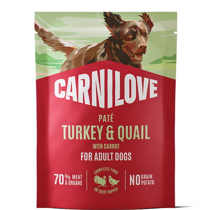 Carnilove Pouch Paté Kalkun & Vagtel med Gulerod – 300 g