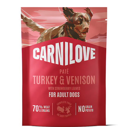 Carnilove Pouch Paté Kalkun & Vildt med Jordbærblade – 300 g