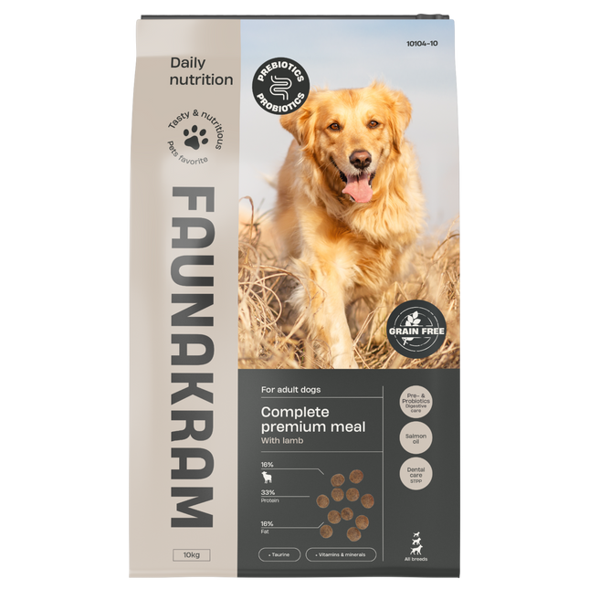 Kornfrit Hundefoder – Lam & Kylling m. Pre- & Probiotika (10 kg)