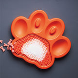 2-i-1 Paw Feeder og slikkemåtte i orange fra PetDreamHouse