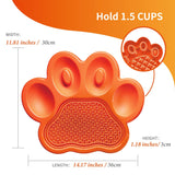 Orange Paw slowfeeder set ovenfra med mål