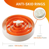 Slowfeeder Spin Spiral orange med skridsikre ringe