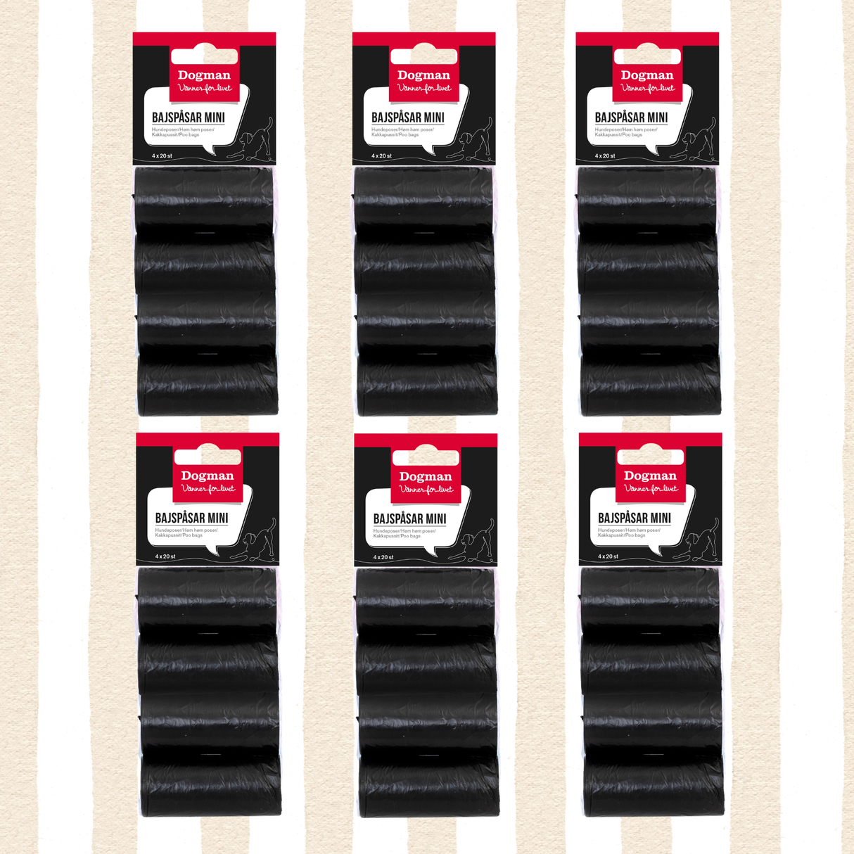 Pakketilbud - Hundeposer 4x20stk. - 6 Pakker