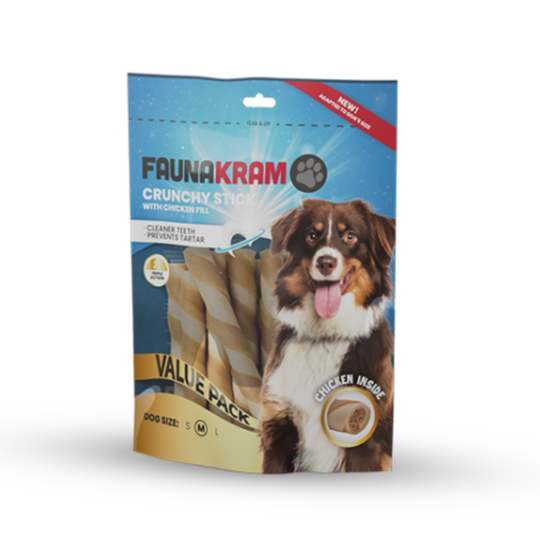 Faunakram - Sprød dentalstick m. kyllingefyld (bf 30/4-26)