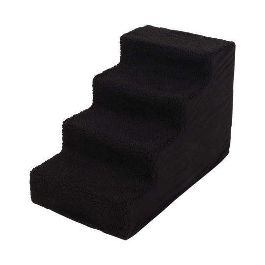 Hundetrappe m. Plys - Sort