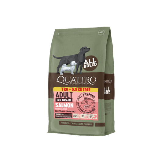 Quattro - Kornfrit Foder m. Laks & Krebs, 1,5kg