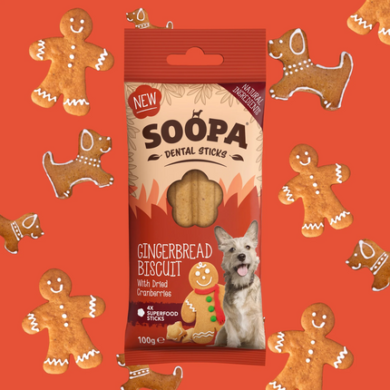 Soopa - Jule Dental Sticks m. Gingerbread & Tranebær