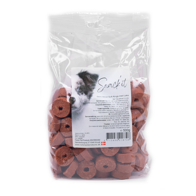 Snack'it - Soft Rings m. Laks, 500g (datovare)