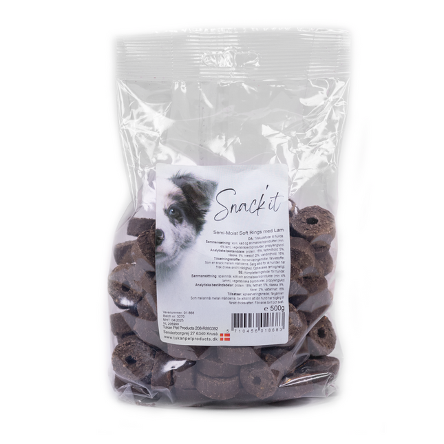 Snack'it - Soft Rings m. Lam, 500g (datovare)