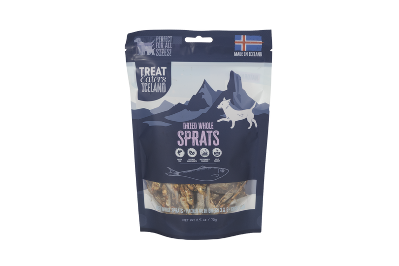 TreatEaters Islandske Tørrede Hele Brislinger 70g