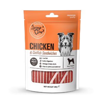 Jerky Time - Sandwich m. Kylling og Torsk, 80g