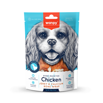 Wanpy - Chicken Jerky & Calcium Bone Wrap 100g