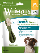 Whimzees Toothbrush M tandrensende tyggeben, 5 stk.