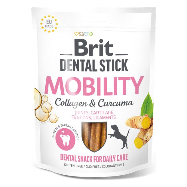 Brit Dental Stick Mobility med kollagen og gurkemeje, 7 stk.
