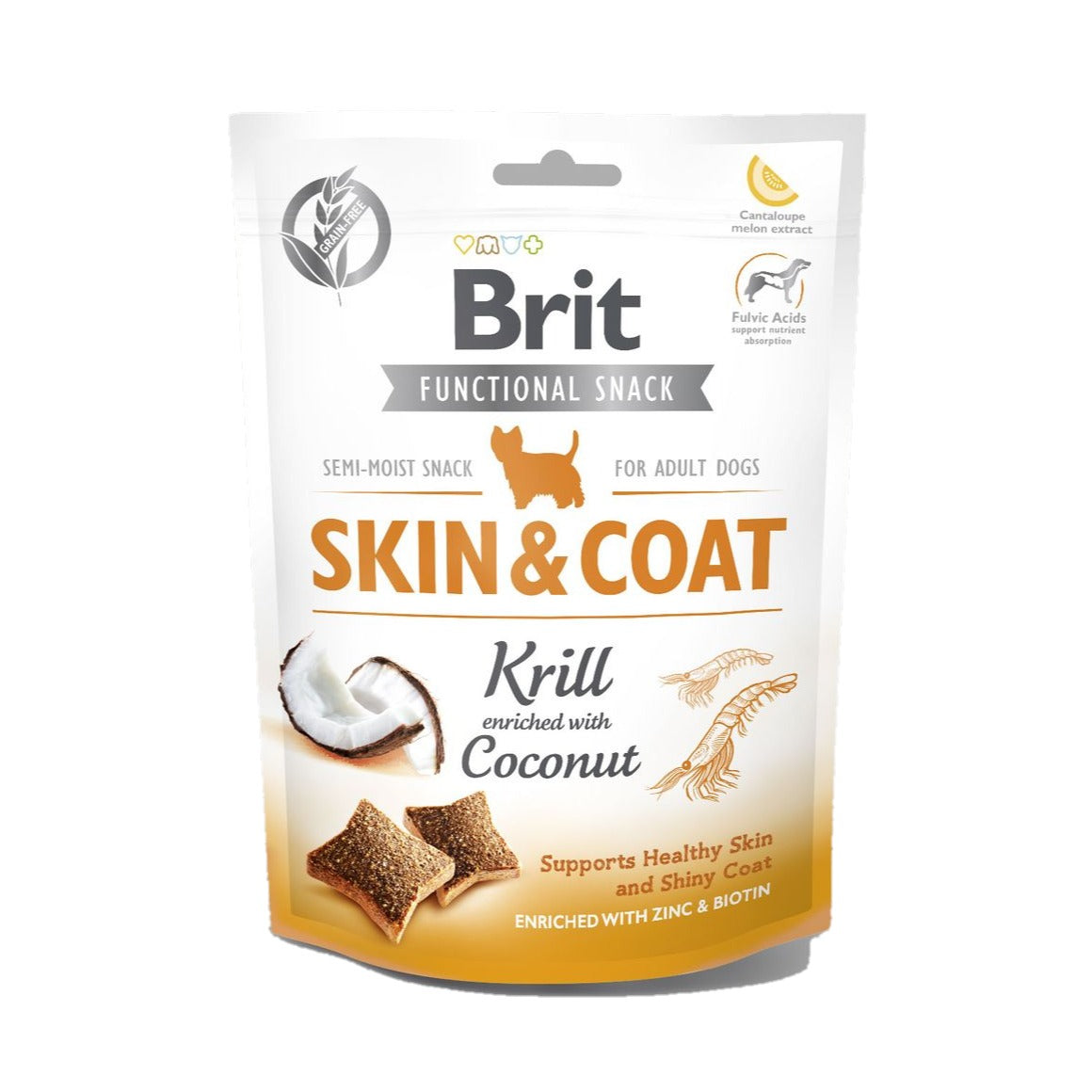 Brit Functional Snack Skin & Coat med krill og kokos, 150g