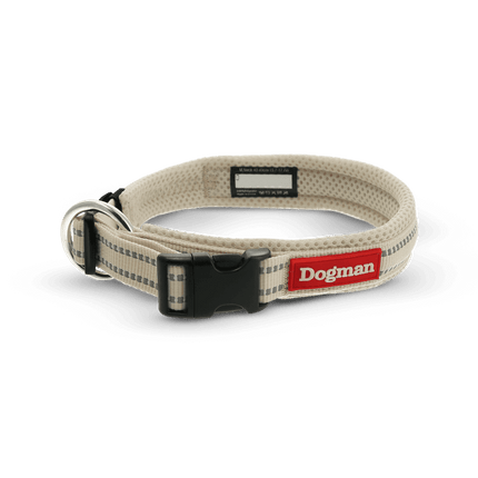 Dogman Air Mesh Polstret Halsbånd, Beige