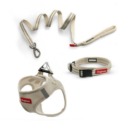 Dogman Air Mesh Polstret Halsbånd, Beige